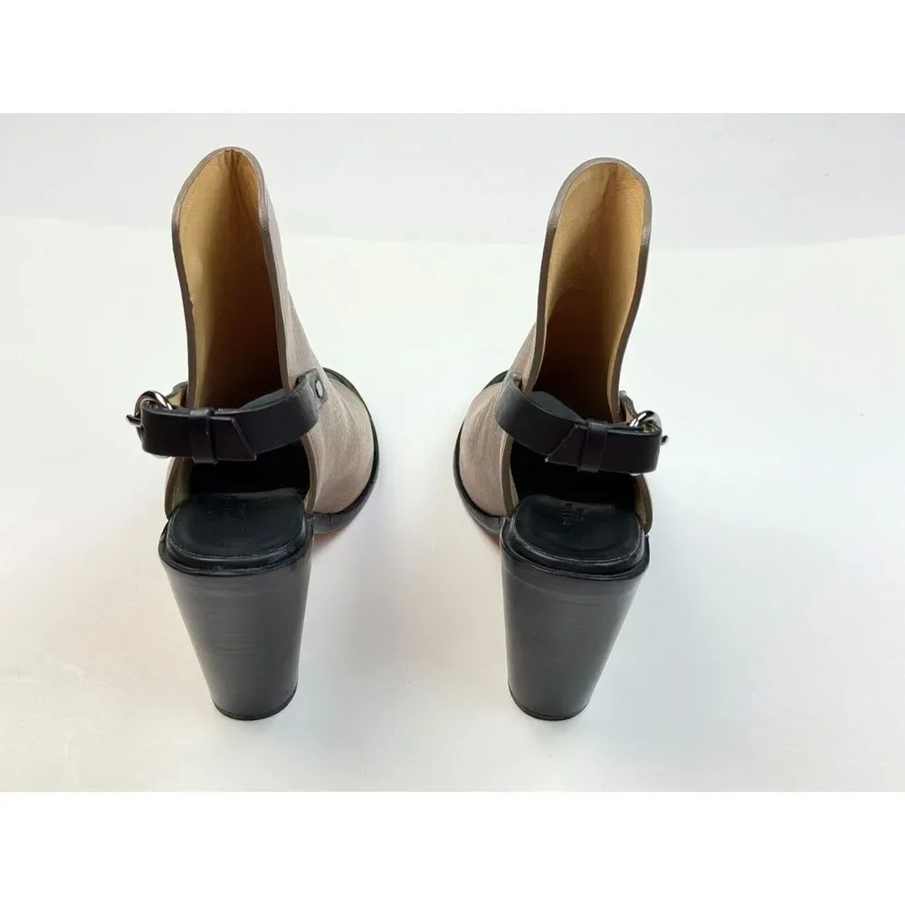 Rag &‎ Bone Wyatt Sandals Women 37 US 7 NWOT Open Toe Brown Leather Block Heels